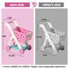 Jovow 102pcs Kids Shopping Cart Trolley Play Set with Pretend Food and Accessories,Perfect for Ages 3+ Pretend Play and Role-Playing Games (Pink) view 4