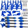 hopsupRC Upgrades Part for 1/10 Rustler/Stampede/Slash/Hoss 4x4 VXL,#45 Steel Drive Shaft CVD&Alloy Suspension Arm&Caster Block,Steering Blocks,Rear Stub Axle Carriers w/Wheel Hex&Bearings,Navy Blue view 1