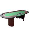 INO Desgin Poker Table for 10 Players 96 inches Luna Ultra with Speed Cloth Racetrack Chip Tray Double DropBox Wooden Legs, Green view 1