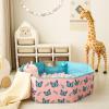 Foldable Ball Pit for Toddlers Large Soft Indoor Outdoor Pop Up Baby Kids Infant Ballpit Big Collapsible Puppy Dog Cat Pits with Basketball Hoop (Balls Not Included) Butterfly view 3