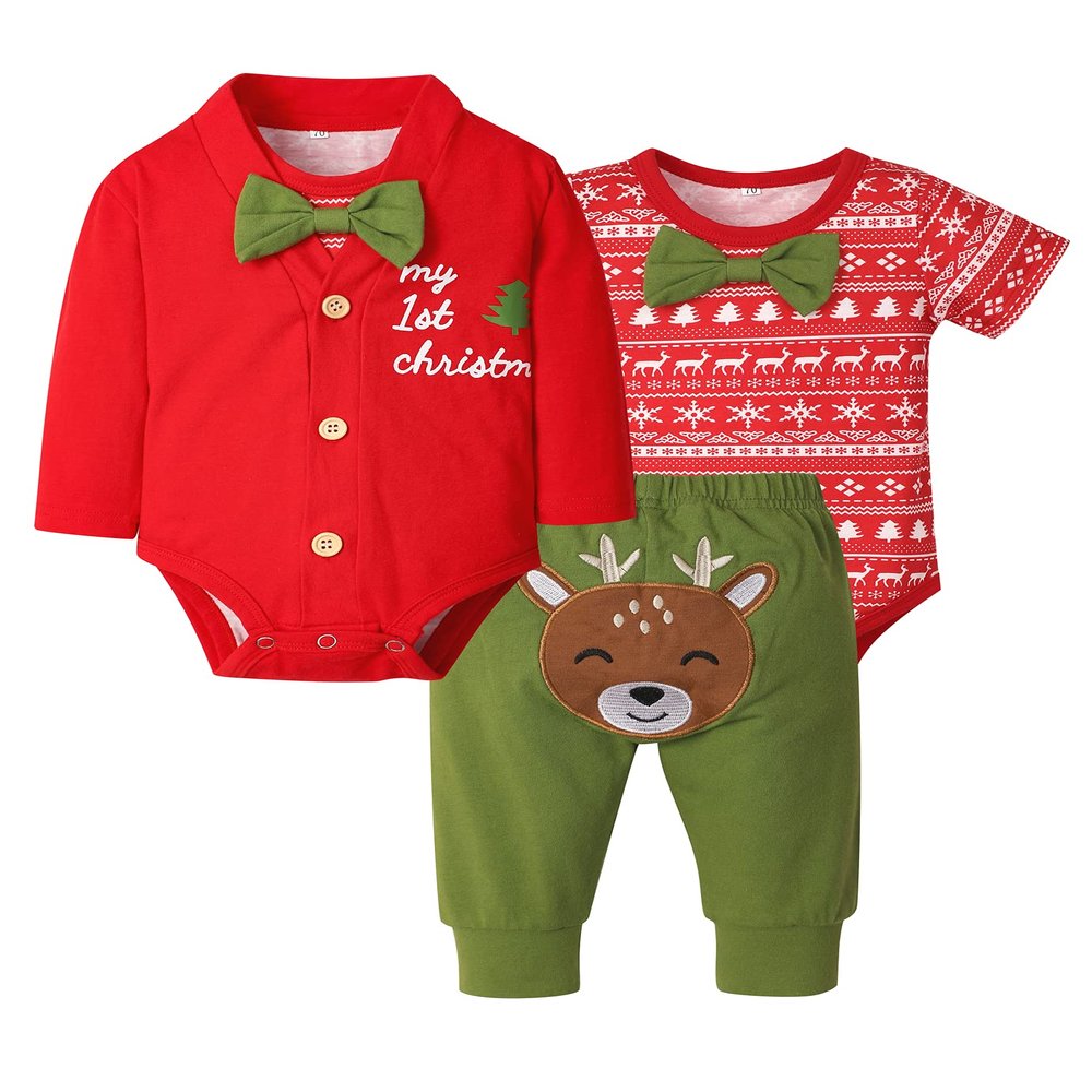 Abbence Baby Christmas Outfit,My First Christmas Baby Girl Boy 1st Outfit 12-18 Months
