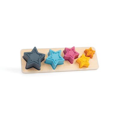 Bigjigs Toys Shooting Star Sorter - 5 Piece Silicone Shape Sorter, Montessori Toys, Wooden Toys 1 Year Old, Baby Sensory Toys, Sustainably Made