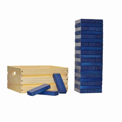 Tailgating Pros Premium Giant Toppling Timbers with Wooden Crate  Choose Your Team Colors! Jumbo Outdoor Yard Game, Tower Grows to Over 5 Feet!  Optional Tipsy Stickers Available!