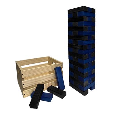 Tailgating Pros Premium Giant Toppling Timbers with Wooden Crate  Choose Your Team Colors! Jumbo Outdoor Yard Game, Tower Grows to Over 5 Feet!  Optional Tipsy Stickers Available!