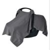 Huxie Car Seat Cover Baby - Organic Cotton - Carseat Covers Baby - Carseat Cover - Car Seat Canopy - Carseat Canopy - 100% Muslin Cotton, 43" x 32" (Soft Grey) view 1