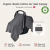 Huxie Car Seat Cover Baby - Organic Cotton - Carseat Covers Baby - Carseat Cover - Car Seat Canopy - Carseat Canopy - 100% Muslin Cotton, 43" x 32" (Soft Grey) view 2