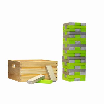 Tailgating Pros Premium Giant Toppling Timbers with Wooden Crate  Choose Your Team Colors! Jumbo Outdoor Yard Game, Tower Grows to Over 5 Feet!  Optional Tipsy Stickers Available!