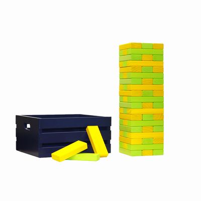 Tailgating Pros Premium Giant Toppling Timbers with Navy Crate  Choose Your Team Colors! Jumbo Outdoor Yard Game, Tower Grows to Over 5 Feet! Optional Tipsy Stickers Available!