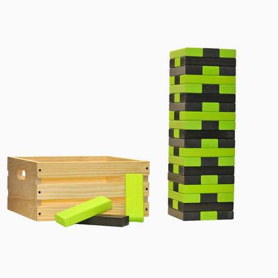 Tailgating Pros Premium Giant Toppling Timbers with Wooden Crate  Choose Your Team Colors! Jumbo Outdoor Yard Game, Tower Grows to Over 5 Feet!  Optional Tipsy Stickers Available!