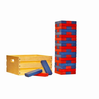 Tailgating Pros Premium Giant Toppling Timbers with Wooden Crate  Choose Your Team Colors! Jumbo Outdoor Yard Game, Tower Grows to Over 5 Feet!  Optional Tipsy Stickers Available!