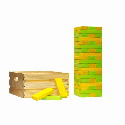 Tailgating Pros Premium Giant Toppling Timbers with Wooden Crate  Choose Your Team Colors! Jumbo Outdoor Yard Game, Tower Grows to Over 5 Feet!  Optional Tipsy Stickers Available!