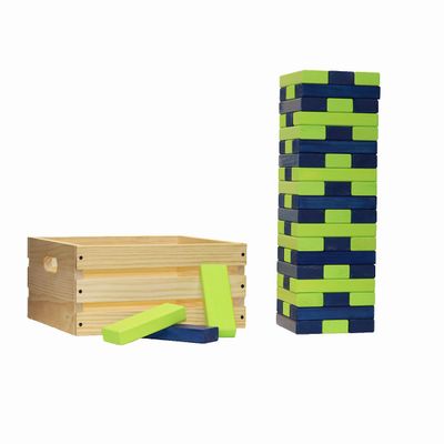Tailgating Pros Premium Giant Toppling Timbers with Wooden Crate  Choose Your Team Colors! Jumbo Outdoor Yard Game, Tower Grows to Over 5 Feet!  Optional Tipsy Stickers Available!
