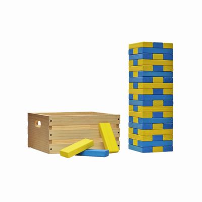 Tailgating Pros Premium Giant Toppling Timbers with Wooden Crate  Choose Your Team Colors! Jumbo Outdoor Yard Game, Tower Grows to Over 5 Feet!  Optional Tipsy Stickers Available!
