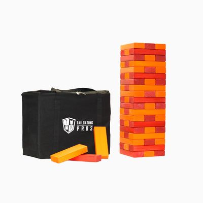 Tailgating Pros Premium Giant Toppling Timbers with Carrying Case Choose Your Team Colors! Jumbo Outdoor Yard Game, Tower Grows to Over 5 Feet!