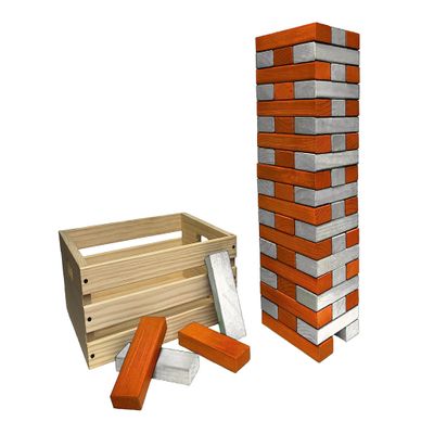 Tailgating Pros Premium Giant Toppling Timbers with Wooden Crate  Choose Your Team Colors! Jumbo Outdoor Yard Game, Tower Grows to Over 5 Feet!  Optional Tipsy Stickers Available!