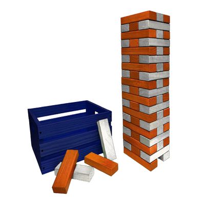 Tailgating Pros Premium Giant Toppling Timbers with Navy Crate  Choose Your Team Colors! Jumbo Outdoor Yard Game, Tower Grows to Over 5 Feet! Optional Tipsy Stickers Available!