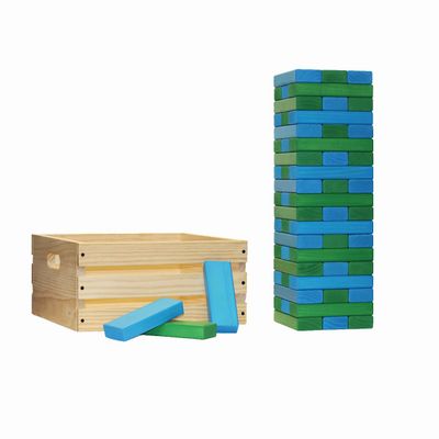 Tailgating Pros Premium Giant Toppling Timbers with Wooden Crate  Choose Your Team Colors! Jumbo Outdoor Yard Game, Tower Grows to Over 5 Feet!  Optional Tipsy Stickers Available!