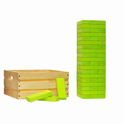 Tailgating Pros Premium Giant Toppling Timbers with Wooden Crate  Choose Your Team Colors! Jumbo Outdoor Yard Game, Tower Grows to Over 5 Feet!  Optional Tipsy Stickers Available!