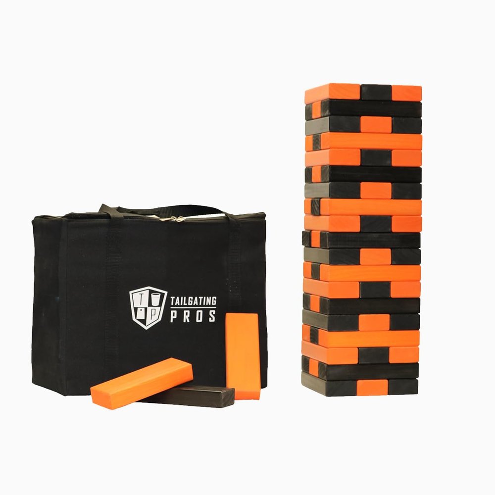 Tailgating Pros Premium Giant Toppling Timbers with Carrying Case  Choose Your Team Colors! Jumbo Outdoor Yard Game, Tower Grows to Over 5 Feet!