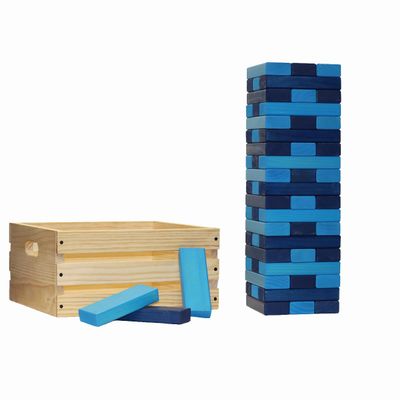 Tailgating Pros Premium Giant Toppling Timbers with Wooden Crate Choose Your Team Colors! Jumbo Outdoor Yard Game, Tower Grows to Over 5 Feet! Optional Tipsy Stickers Available!