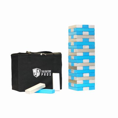 Tailgating Pros Premium Giant Toppling Timbers with Carrying Case Choose Your Team Colors! Jumbo Outdoor Yard Game, Tower Grows to Over 5 Feet!