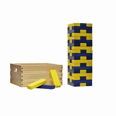 Tailgating Pros Premium Giant Toppling Timbers with Wooden Crate  Choose Your Team Colors! Jumbo Outdoor Yard Game, Tower Grows to Over 5 Feet!  Optional Tipsy Stickers Available!