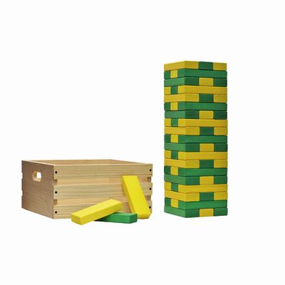 Tailgating Pros Premium Giant Toppling Timbers with Wooden Crate  Choose Your Team Colors! Jumbo Outdoor Yard Game, Tower Grows to Over 5 Feet!  Optional Tipsy Stickers Available!