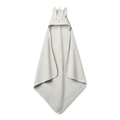 Huxie Baby Hooded Towel Organic Cotton Baby Bath Towels Baby Towels, Baby Bath Towels for Baby Boy, Baby Girl, 32" x 32" Super-Soft and Absorbent Baby Towels for Newborn (Rabbit - Pearl Grey)