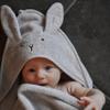 Huxie Baby Hooded Towel  Organic Cotton Baby Bath Towels  Baby Towels, Baby Bath Towels for Baby Boy, Baby Girl, 32" x 32" Super-Soft and Absorbent Baby Towels for Newborn (Rabbit - Pearl Grey) view 2