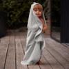 Huxie Baby Hooded Towel  Organic Cotton Baby Bath Towels  Baby Towels, Baby Bath Towels for Baby Boy, Baby Girl, 32" x 32" Super-Soft and Absorbent Baby Towels for Newborn (Rabbit - Pearl Grey) view 4