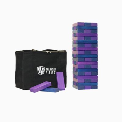 Tailgating Pros Premium Giant Toppling Timbers with Carrying Case Choose Your Team Colors! Jumbo Outdoor Yard Game, Tower Grows to Over 5 Feet!