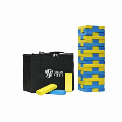 Tailgating Pros Premium Giant Toppling Timbers with Carrying Case Choose Your Team Colors! Jumbo Outdoor Yard Game, Tower Grows to Over 5 Feet!
