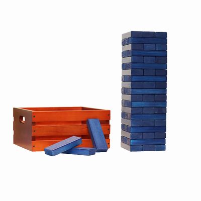 Tailgating Pros Premium Giant Toppling Timbers with Stained Crate  Choose Your Team Colors! Jumbo Outdoor Yard Game, Tower Grows to Over 5 Feet!  Optional Tipsy Stickers Available!