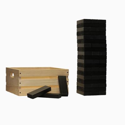 Tailgating Pros Premium Giant Toppling Timbers with Wooden Crate  Choose Your Team Colors! Jumbo Outdoor Yard Game, Tower Grows to Over 5 Feet!  Optional Tipsy Stickers Available!