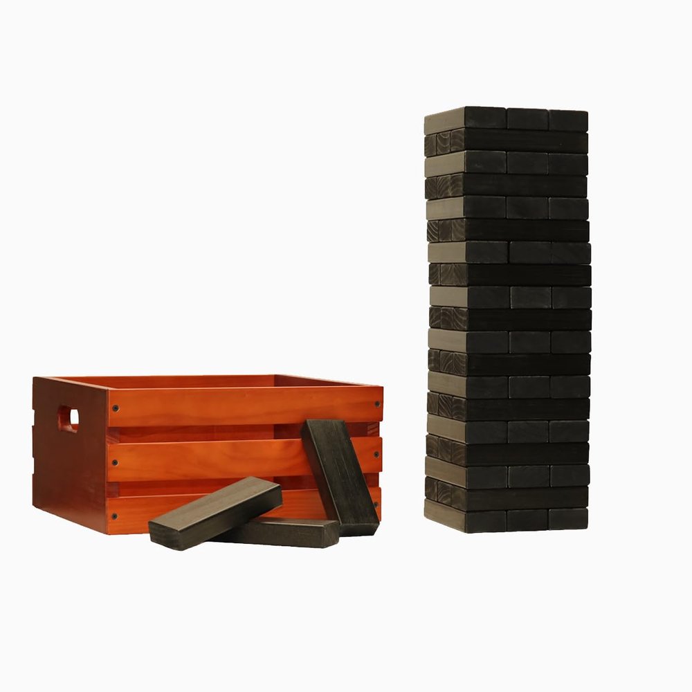 Tailgating Pros Premium Giant Toppling Timbers with Stained Crate Choose Your Team Colors! Jumbo Outdoor Yard Game, Tower Grows to Over 5 Feet! Optional Tipsy Stickers Available!