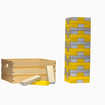 Tailgating Pros Premium Giant Toppling Timbers with Wooden Crate  Choose Your Team Colors! Jumbo Outdoor Yard Game, Tower Grows to Over 5 Feet!  Optional Tipsy Stickers Available!