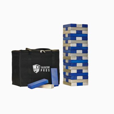 Tailgating Pros Premium Giant Toppling Timbers with Carrying Case Choose Your Team Colors! Jumbo Outdoor Yard Game, Tower Grows to Over 5 Feet!