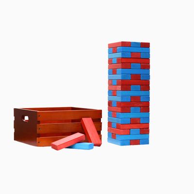 Tailgating Pros Premium Giant Toppling Timbers with Stained Crate Choose Your Team Colors! Jumbo Outdoor Yard Game, Tower Grows to Over 5 Feet! Optional Tipsy Stickers Available!