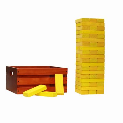 Tailgating Pros Premium Giant Toppling Timbers with Stained Crate  Choose Your Team Colors! Jumbo Outdoor Yard Game, Tower Grows to Over 5 Feet! Optional Tipsy Stickers Available!