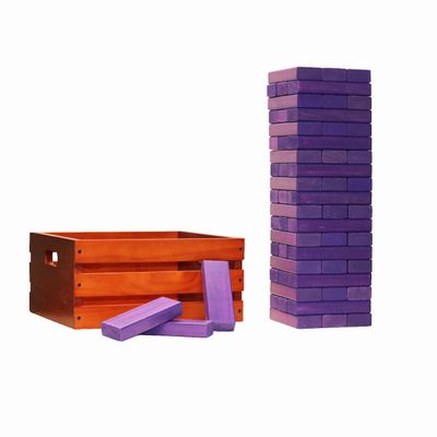 Tailgating Pros Premium Giant Toppling Timbers with Stained Crate  Choose Your Team Colors! Jumbo Outdoor Yard Game, Tower Grows to Over 5 Feet! Optional Tipsy Stickers Available!
