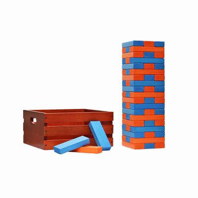 Tailgating Pros Premium Giant Toppling Timbers with Stained Crate  Choose Your Team Colors! Jumbo Outdoor Yard Game, Tower Grows to Over 5 Feet!  Optional Tipsy Stickers Available!