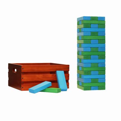 Tailgating Pros Premium Giant Toppling Timbers with Stained Crate  Choose Your Team Colors! Jumbo Outdoor Yard Game, Tower Grows to Over 5 Feet!  Optional Tipsy Stickers Available!
