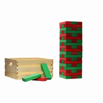 Tailgating Pros Premium Giant Toppling Timbers with Wooden Crate  Choose Your Team Colors! Jumbo Outdoor Yard Game, Tower Grows to Over 5 Feet!  Optional Tipsy Stickers Available!