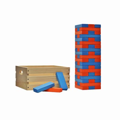 Tailgating Pros Premium Giant Toppling Timbers with Wooden Crate  Choose Your Team Colors! Jumbo Outdoor Yard Game, Tower Grows to Over 5 Feet!  Optional Tipsy Stickers Available!