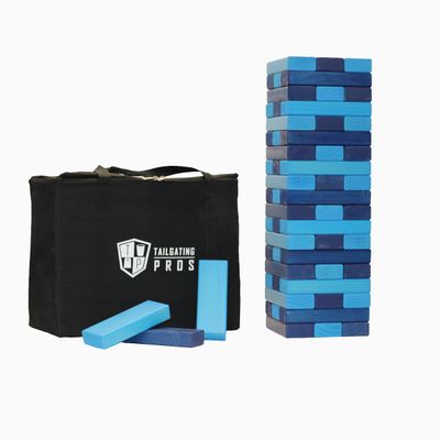 Tailgating Pros Premium Giant Toppling Timbers with Carrying Case Choose Your Team Colors! Jumbo Outdoor Yard Game, Tower Grows to Over 5 Feet!
