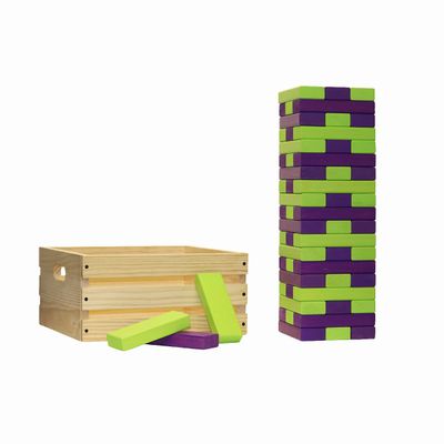Tailgating Pros Premium Giant Toppling Timbers with Wooden Crate Choose Your Team Colors! Jumbo Outdoor Yard Game, Tower Grows to Over 5 Feet! Optional Tipsy Stickers Available!