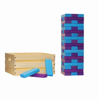 Tailgating Pros Premium Giant Toppling Timbers with Wooden Crate  Choose Your Team Colors! Jumbo Outdoor Yard Game, Tower Grows to Over 5 Feet!  Optional Tipsy Stickers Available!
