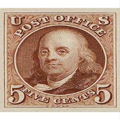 24x36 gallery poster, First U. S. postage stamp, issue of 1847, honoring Benjamin Franklin