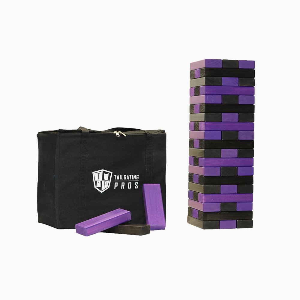 Tailgating Pros Premium Giant Toppling Timbers with Carrying Case  Choose Your Team Colors! Jumbo Outdoor Yard Game, Tower Grows to Over 5 Feet!