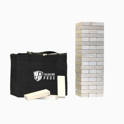 Tailgating Pros Premium Giant Toppling Timbers with Carrying Case Choose Your Team Colors! Jumbo Outdoor Yard Game, Tower Grows to Over 5 Feet!